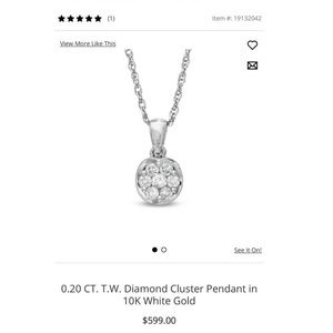 Genuine 0.20 ctw DIAMOND 10K White GOLD pendant